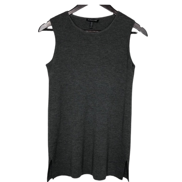 Eileen Fisher Wool Sleeveless Knit Tunic Top Small Petite - Picture 1 of 6